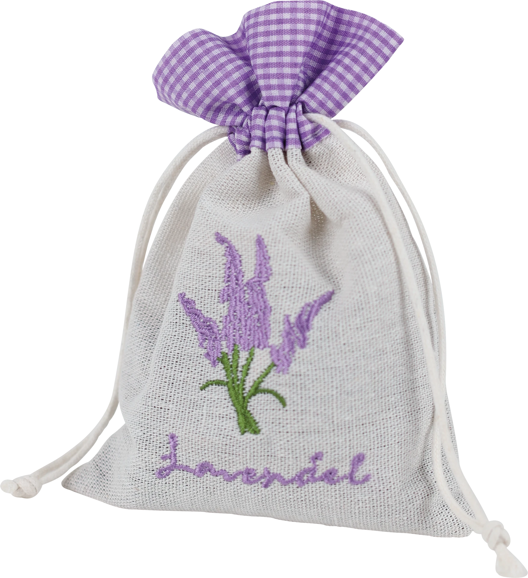 lavender blossoms in linen bag
